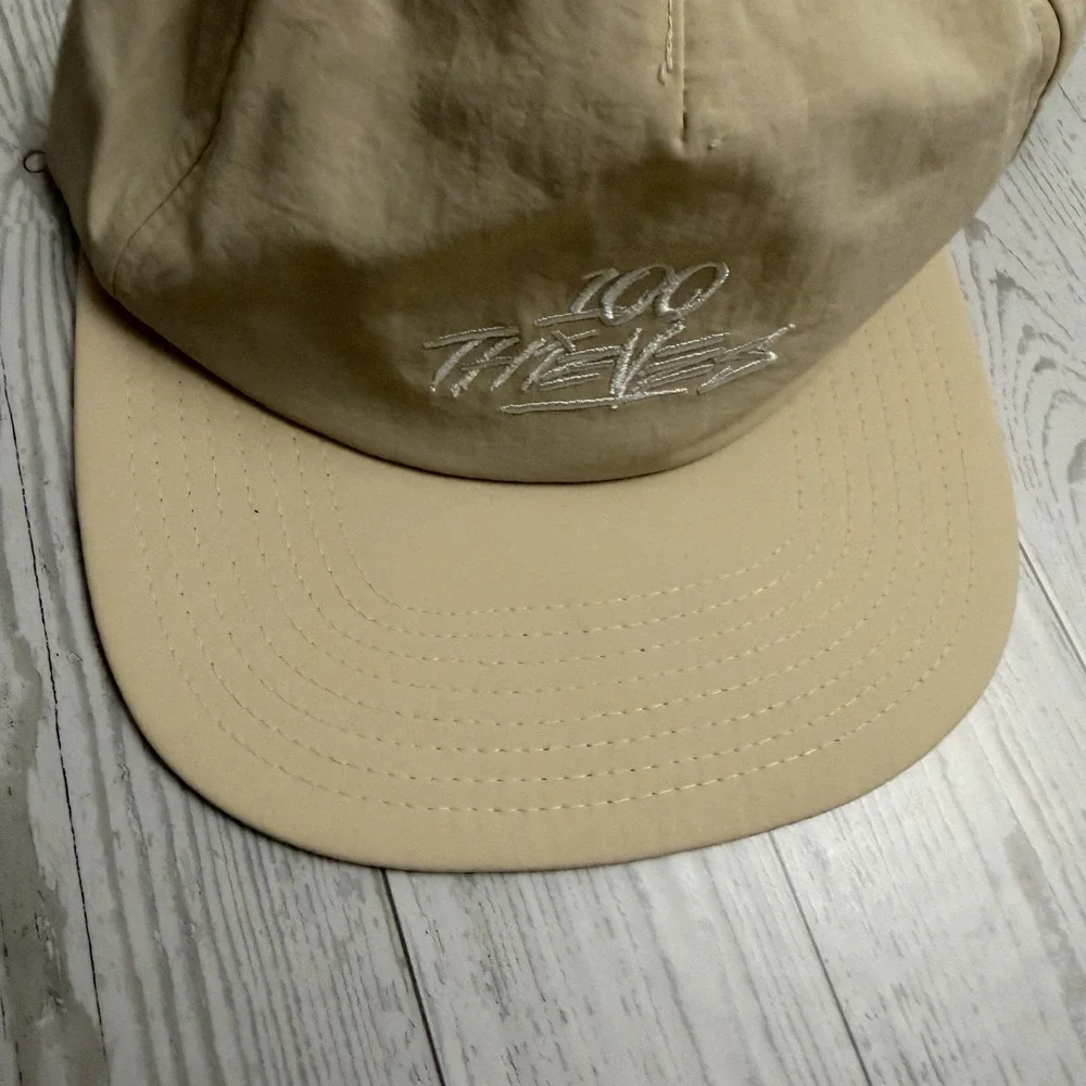 100 Thieves Baseball Hat Cap Foundations Nylon‎ Snapback Unstructured Dad Beige